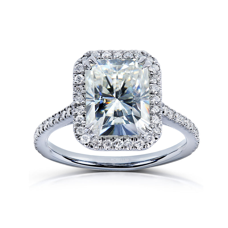 Carat Moissanite 3ctw Radiant Moissanite Natural Diamond Halo