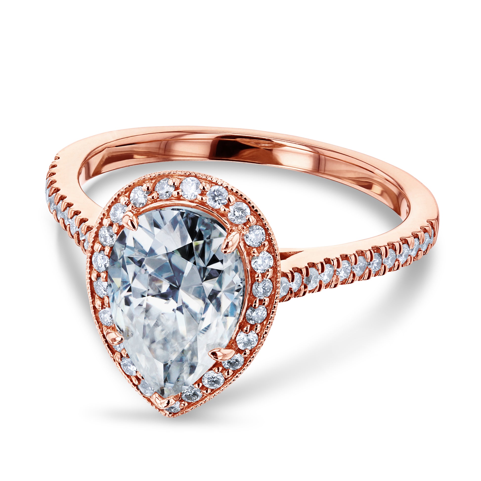 2.45 Carat Moissanite Pear Original Ring