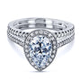 Kobelli Pear Shape Moissanite Halo Bridal Set (2 3/5 CTW) MZ62162PS-ED/4.5W