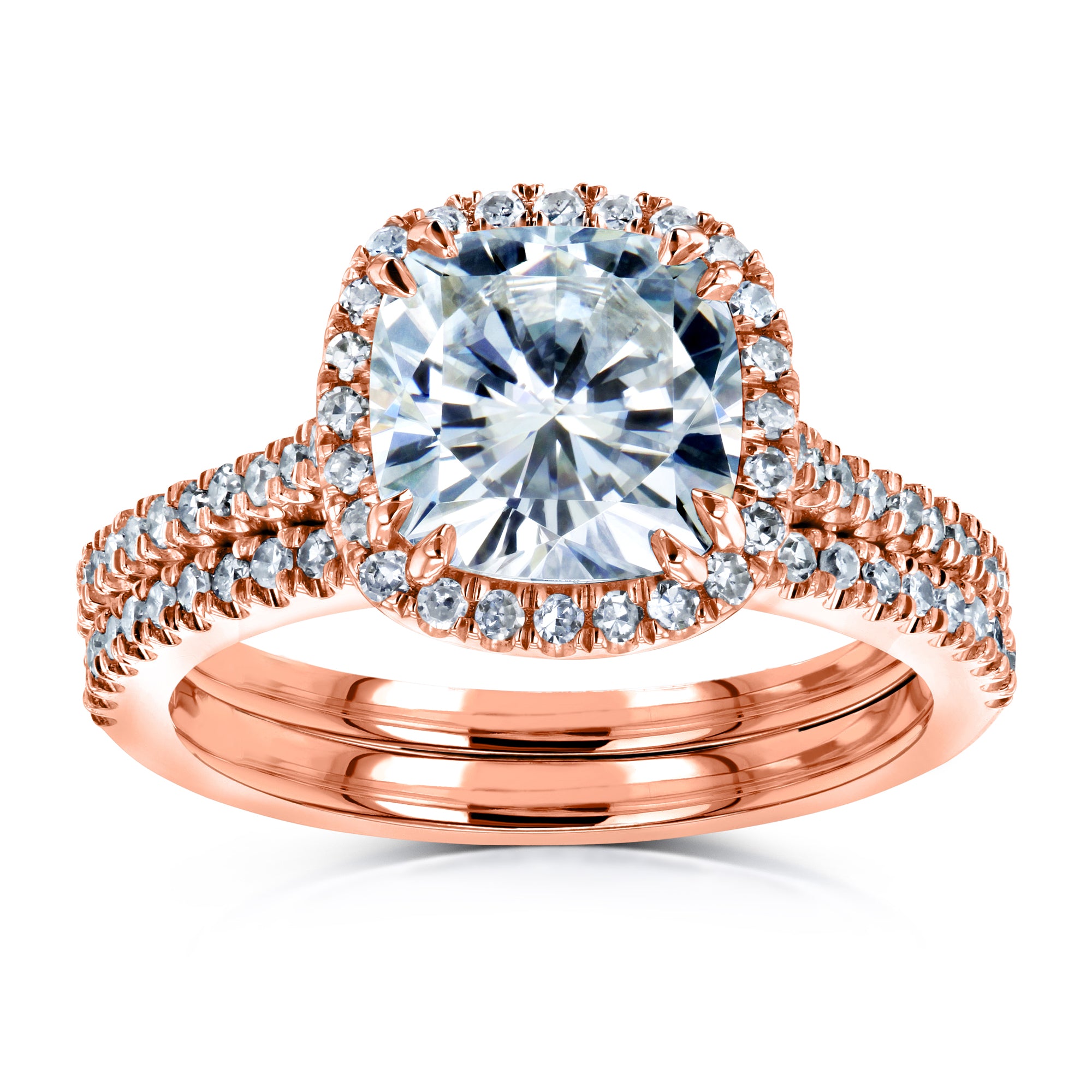 2.4 Carat Moissanite Cushion Capri Bridal Set