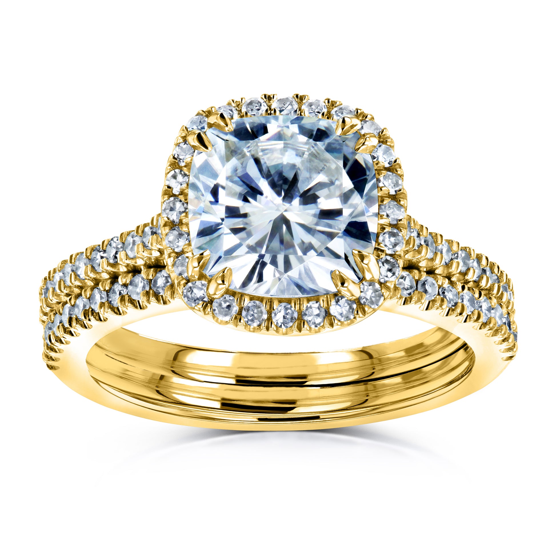 2.4 Carat Moissanite Cushion Capri Bridal Set