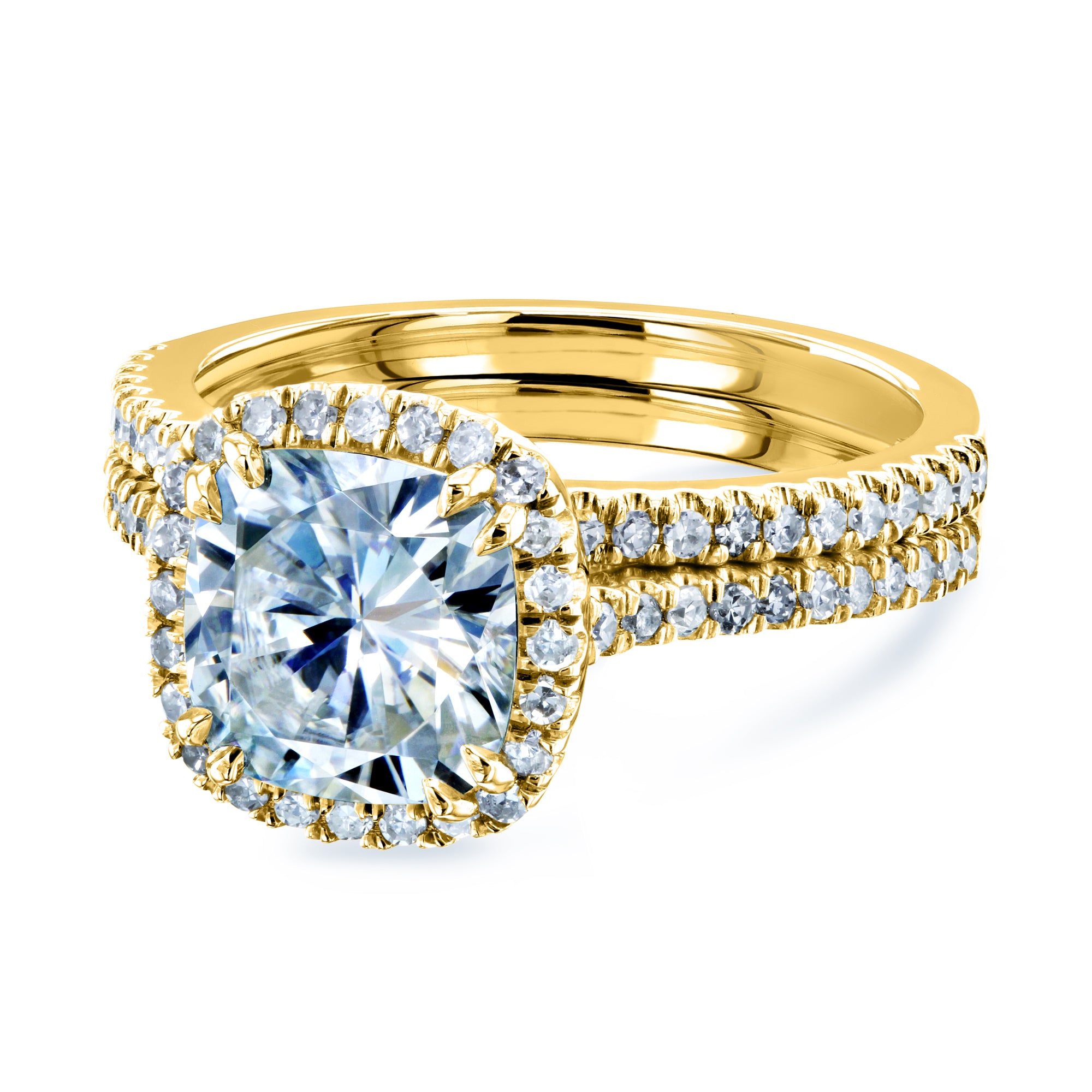 2.4 Carat Moissanite Cushion Capri Bridal Set