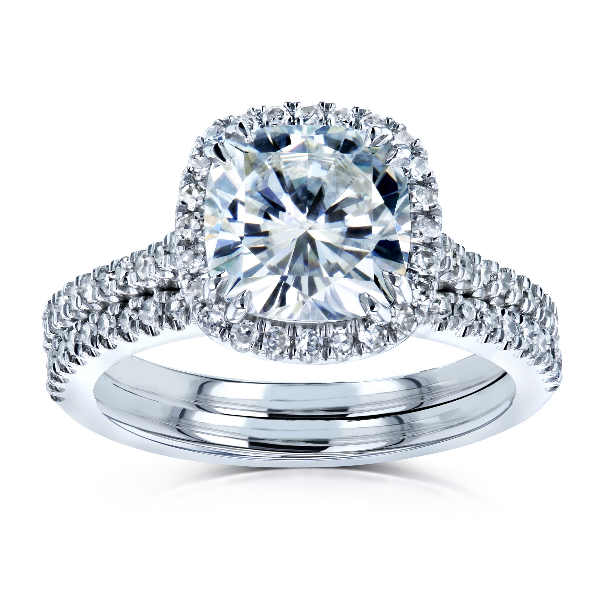 2.4 Carat Moissanite Cushion Capri Bridal Set