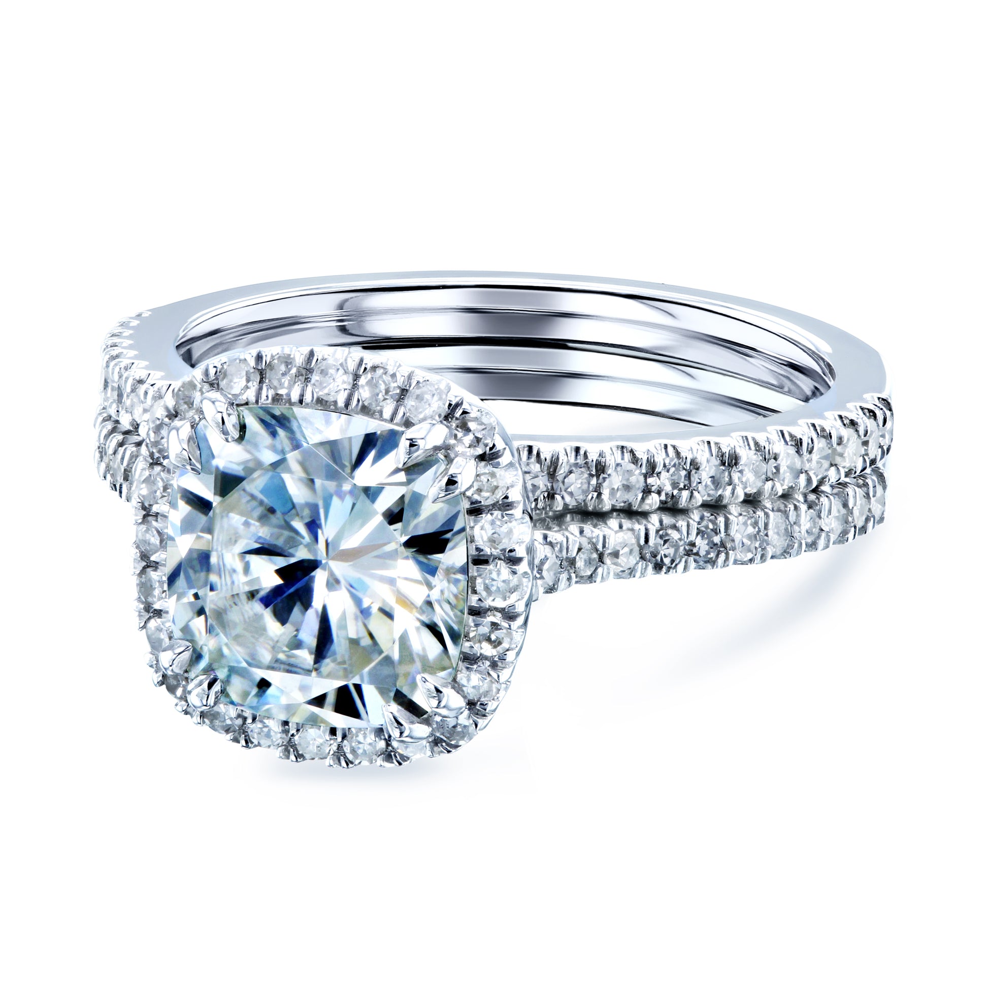 2.4 Carat Moissanite Cushion Capri Bridal Set