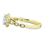 Kobelli Round Moissanite and Diamond Floral Engagement Ring 1 1/3 CTW 14k Yellow Gold (HI/VS, GH/I)
