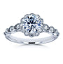 Kobelli Round Moissanite and Diamond Floral Engagement Ring 1 1/3 CTW 14k White Gold (HI/VS, GH/I)