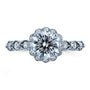 Kobelli Round Moissanite and Diamond Floral Engagement Ring 1 1/3 CTW 14k White Gold (HI/VS, GH/I)