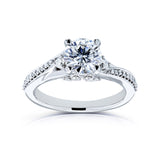 Fancy Setting Diamond Bypass Engagement Ring