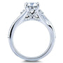 Kobelli Moissanite and Diamond Bypass Ring 14k White Gold