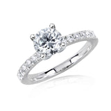 Forever One (D-F) Moissanite & Diamond Engagement Ring 2 1/5 ctw in 14K White Gold