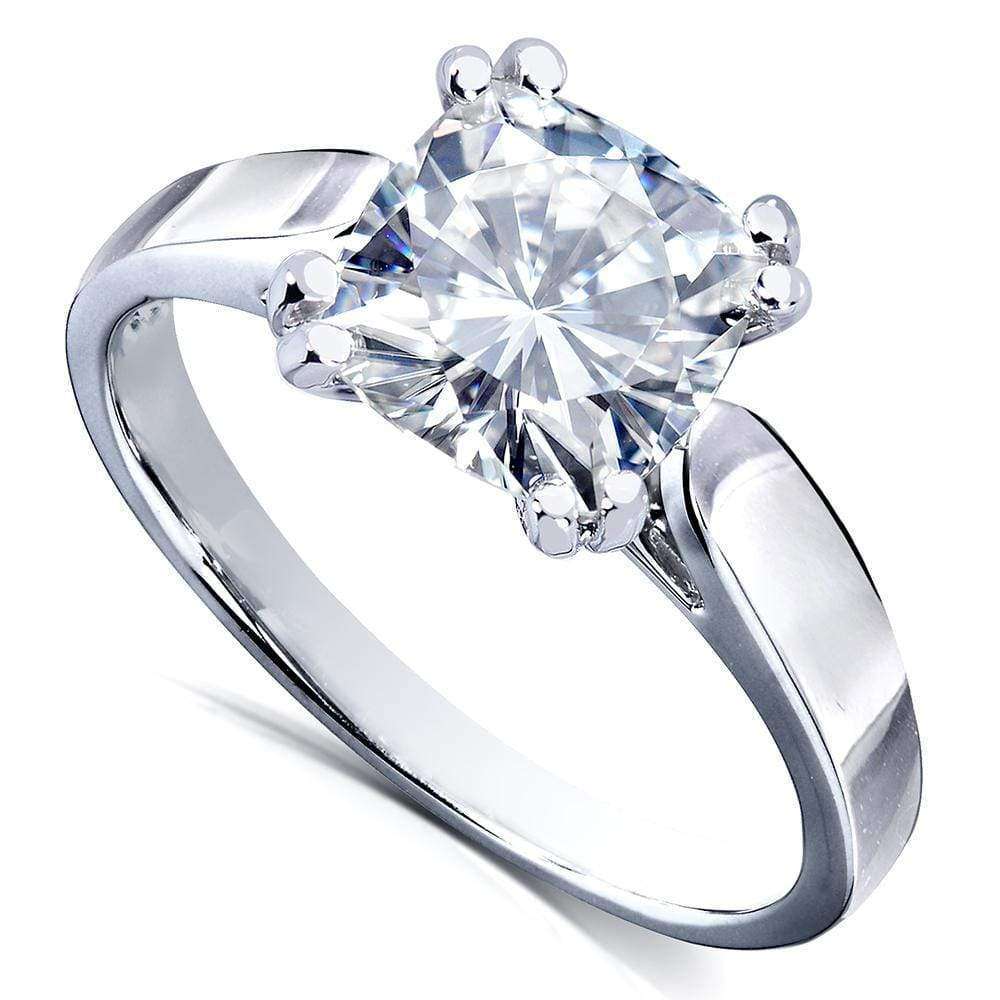 Kobelli Forever One (D-F) Colorless Moissanite Solitaire Ring 2 CTW 14k White Gold