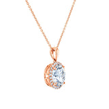 Kobelli Moissanite and Natural Diamond Halo Necklace