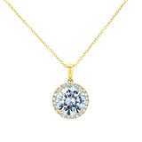 Kobelli Moissanite and Lab Diamond Halo Necklace MZ61757LG/Y
