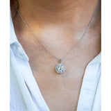 Kobelli Halo-Halskette aus Moissanit und natürlichem Diamant