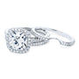 Kobelli Cushion Forever One Moissanite and Diamond Halo Bridal Rings Set 2 1/2 CTW 14k White Gold (DEF/VS, GH/I)
