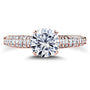 Kobelli Round Moissanite & Micro-pave Diamond Ring 1-1/2 CTW