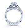 Kobelli Forever One (D-F) Moissanite Bridal Set with Diamond and Sapphire 2 7/8 Carat in 14k White Gold