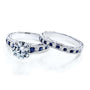 Kobelli Forever One (D-F) Moissanite Bridal Set with Diamond and Sapphire 2 7/8 Carat in 14k White Gold