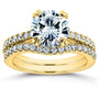 Kobelli Forever One Moissanite and Lab Grown Diamond Bridal Rings Set 2 1/3 CTW 14k Yellow Gold (DEF/VS)