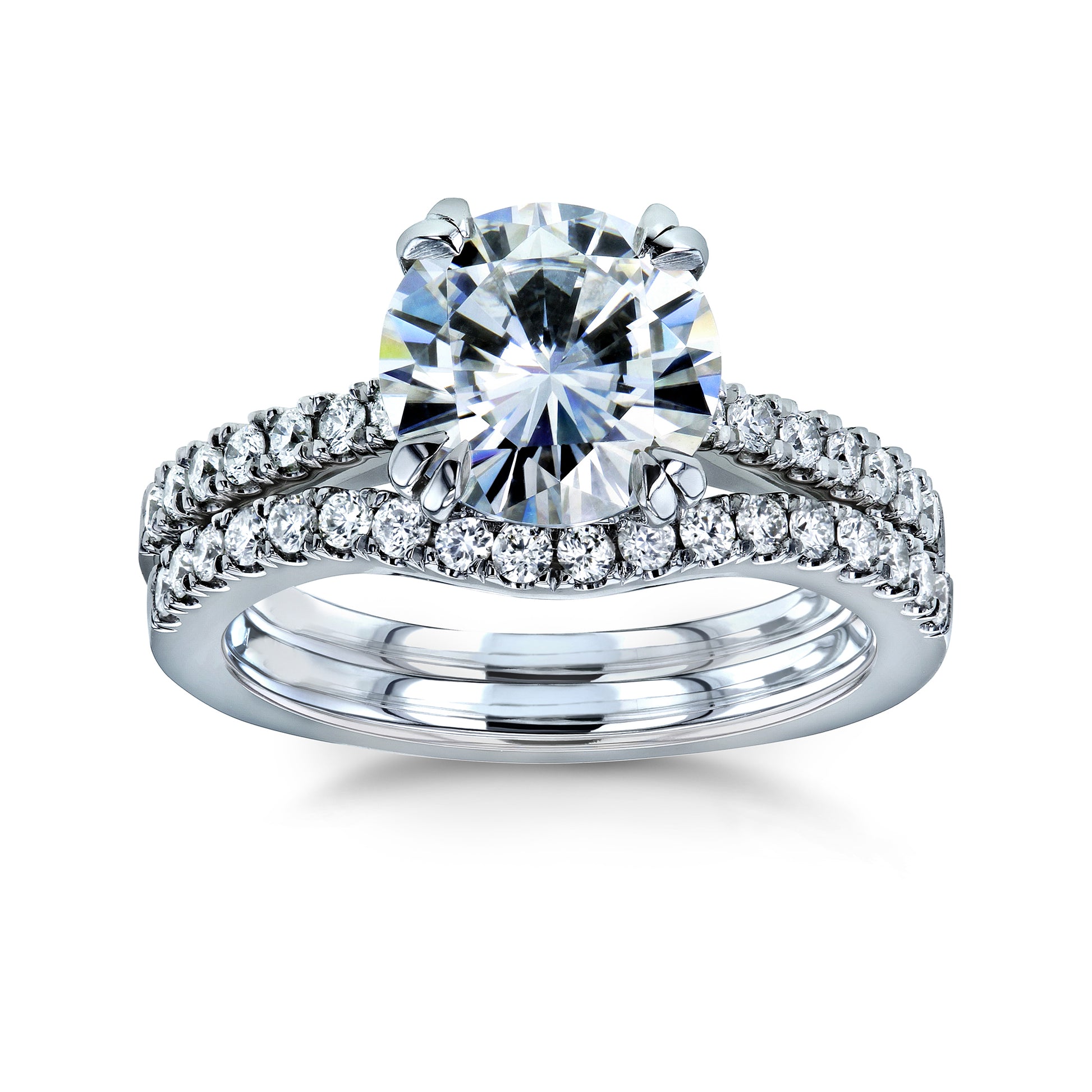 2.3 Carat Moissanite Tiffany Bridal Set