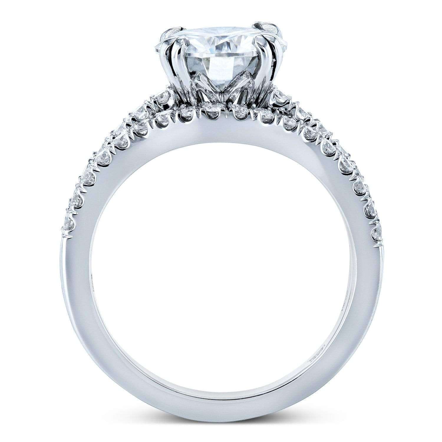 Kobelli Forever One Moissanite and Lab Grown Diamond Bridal Rings Set 2 1/3 CTW 14k White Gold (DEF/VS)