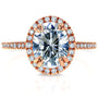 Kobelli Forever One Oval Moissanite and Diamond Halo Engagement Ring 2 1/3 CTW 14k Rose Gold (DEF/VS, GH/I)