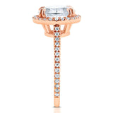 Kobelli Forever One Oval Moissanite and Diamond Halo Engagement Ring 2 1/3 CTW 14k Rose Gold (DEF/VS, GH/I)