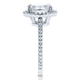 Kobelli Forever One Oval Moissanite and Diamond Halo Engagement Ring 2 1/3 CTW 14k White Gold (DEF/VS, GH/I)