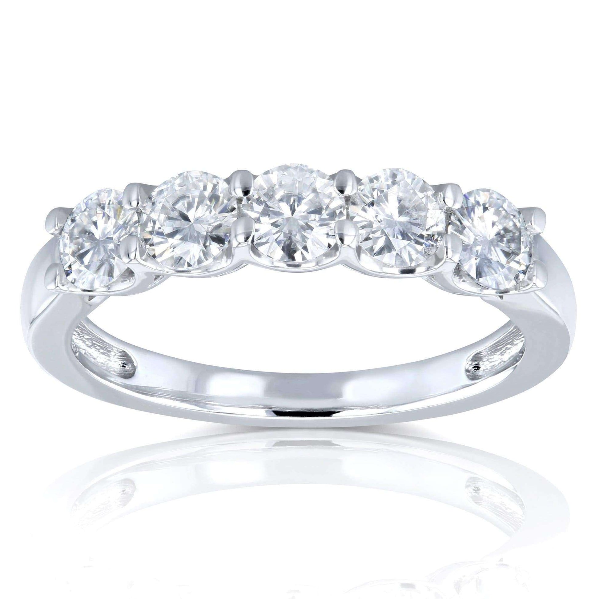 Kobelli 5 Stone Colorless Round Moissanite 14k Gold Band (4/5 CTW) MZFO62341D/4.5W