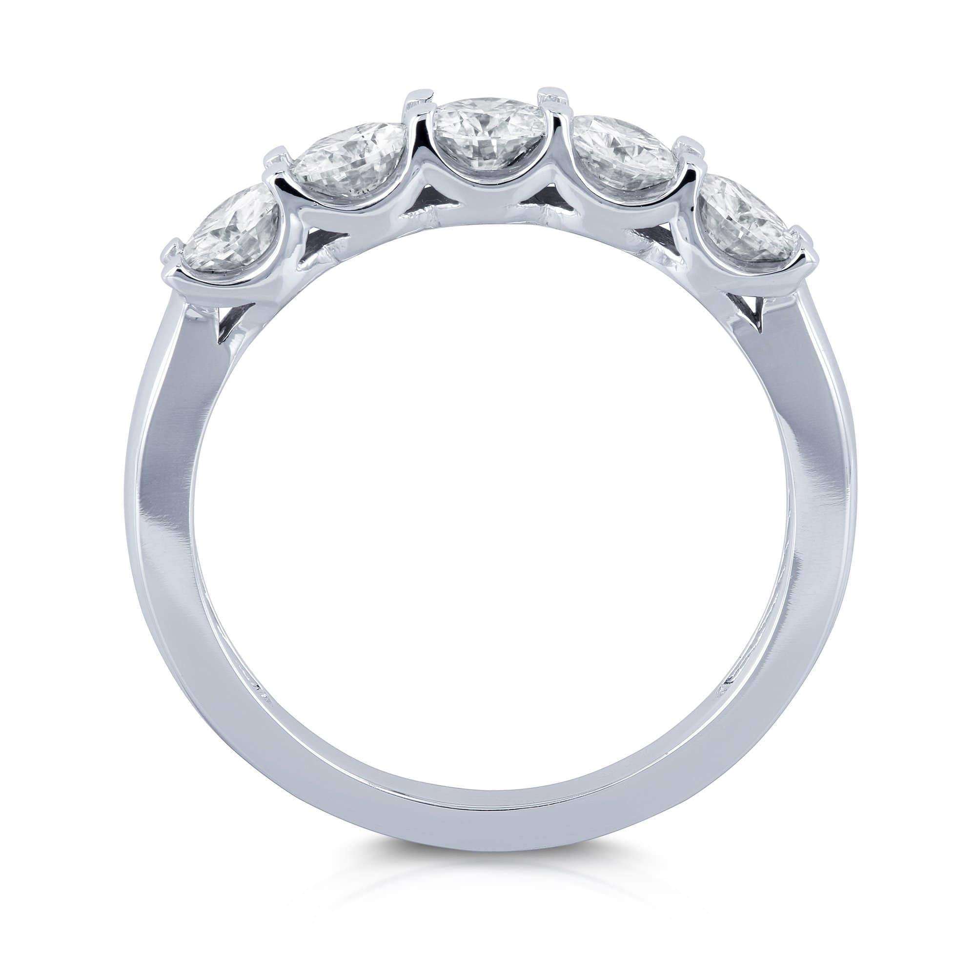 Kobelli 5 Stone Colorless Round Moissanite 14k Gold Band (4/5 CTW)