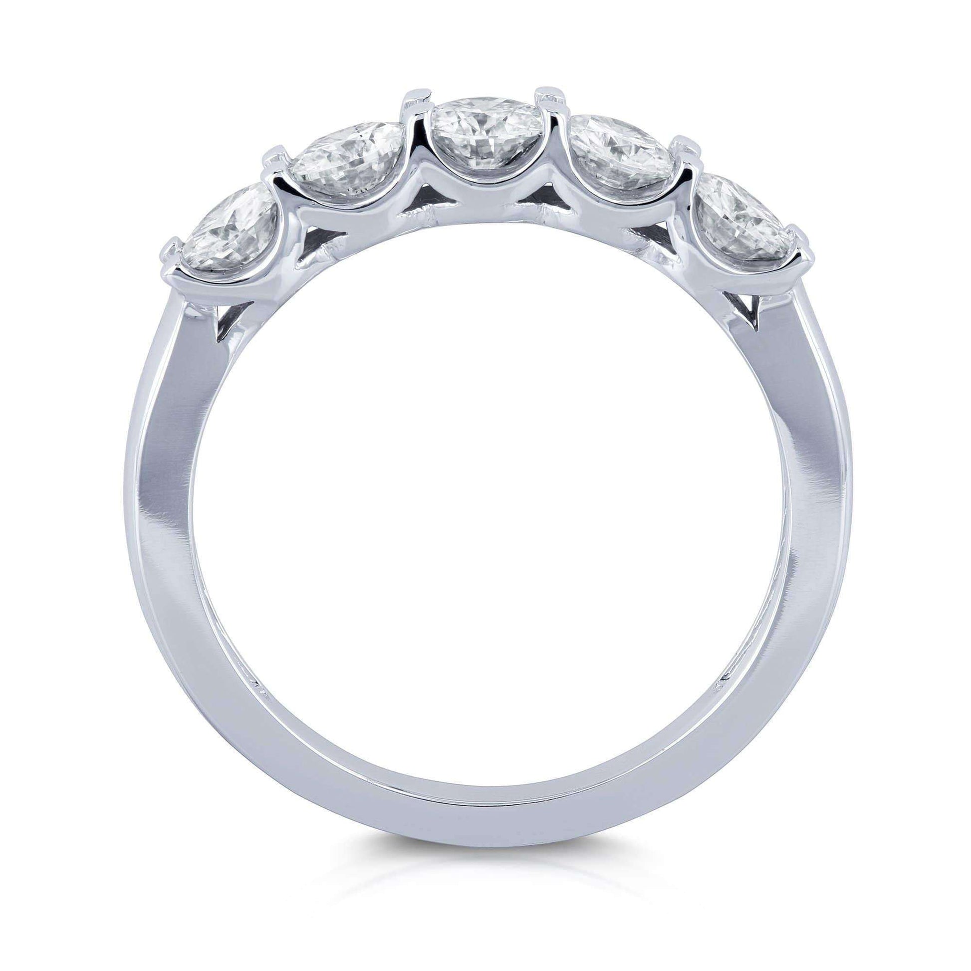 Kobelli 5 Stone Colorless Round Moissanite 14k Gold Band (4/5 CTW)