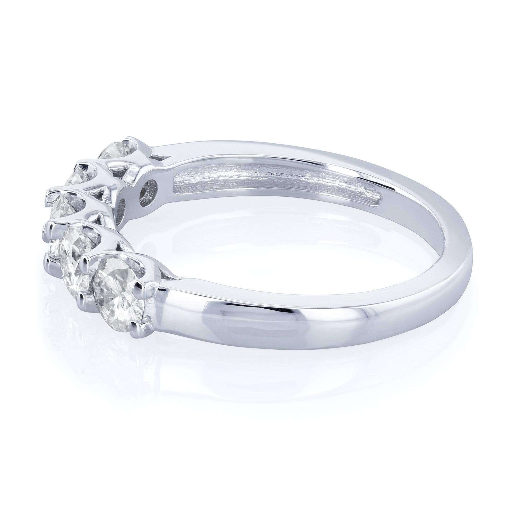 Kobelli 5 Stone Colorless Round Moissanite 14k Gold Band (4/5 CTW)