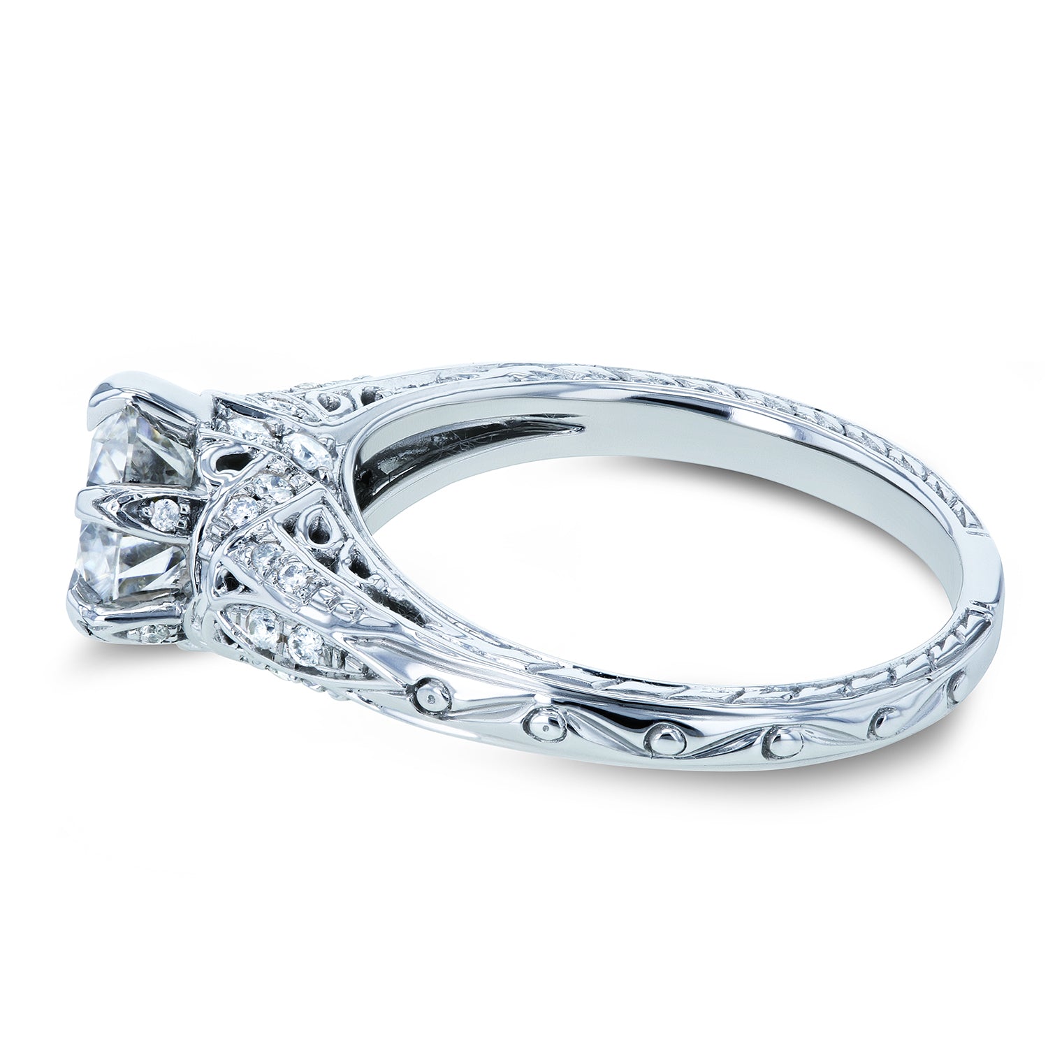 1.16 Carat Moissanite 6-Prong Ornate Ring