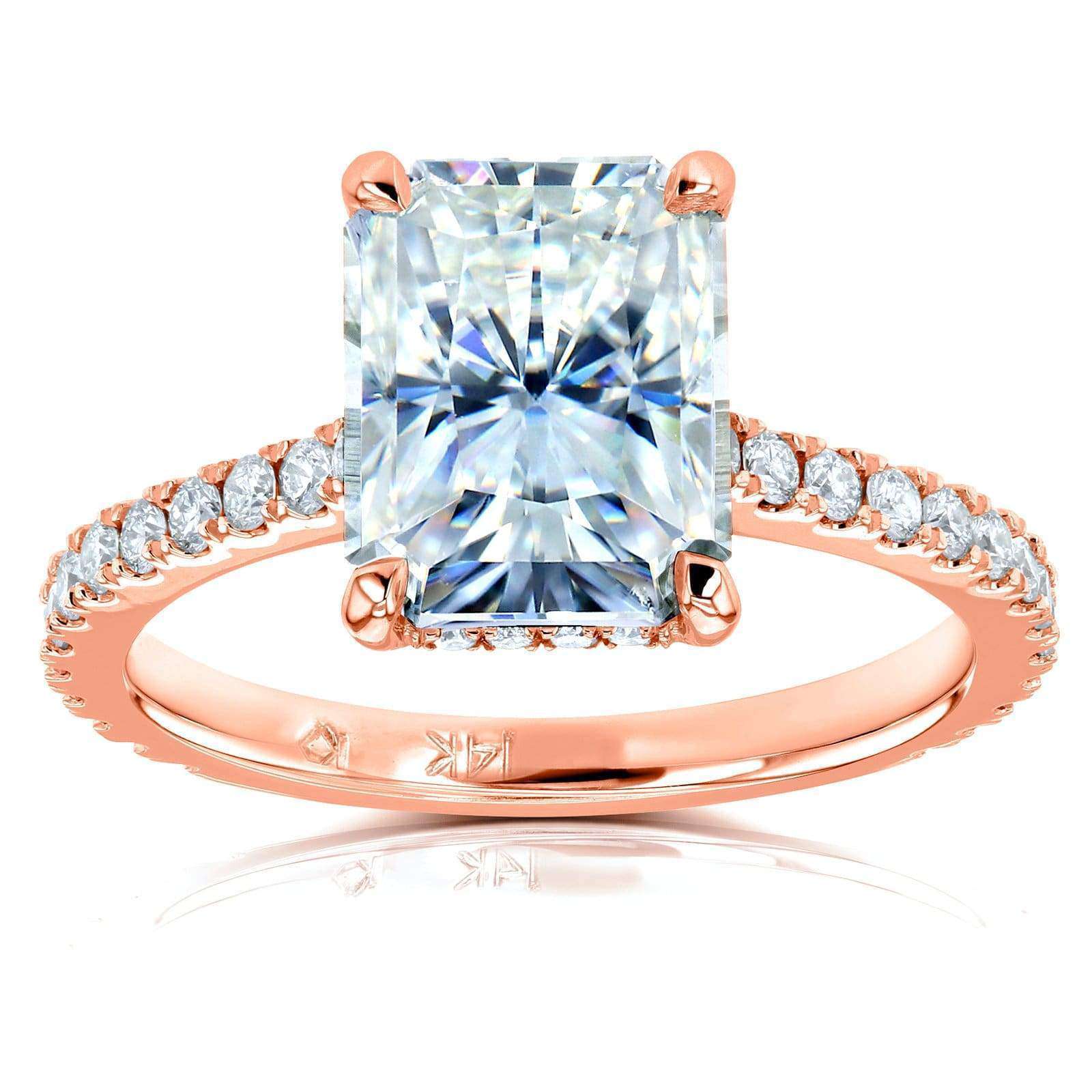 3.1 Carat Moissanite Radiant Drop Halo Tully Ring