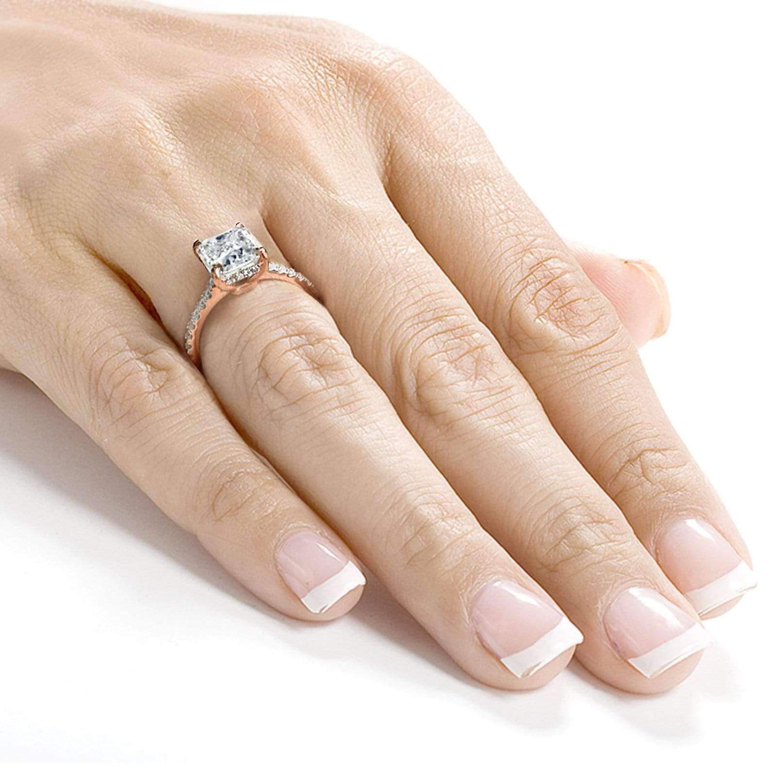 3.1 Carat Moissanite Radiant Drop Halo Tully Ring