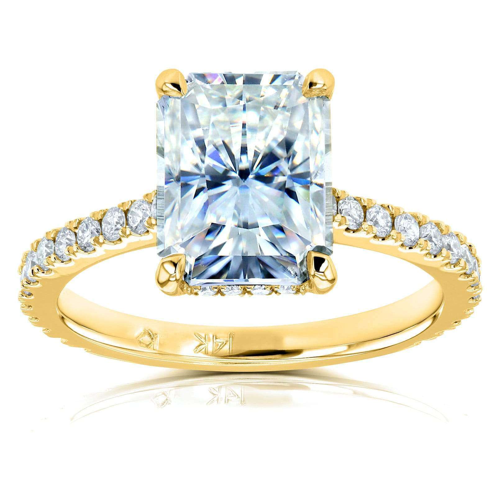 3.1 Carat Moissanite Radiant Drop Halo Tully Ring