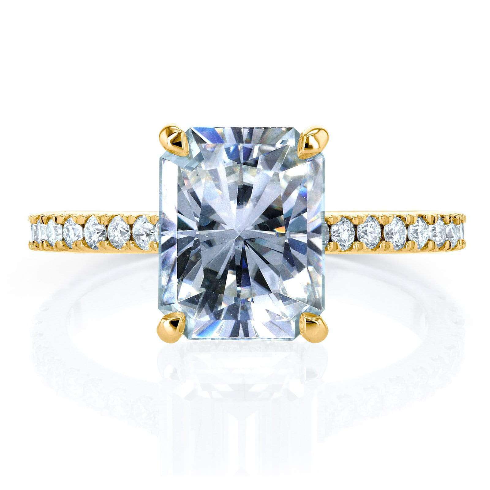 3.1 Carat Moissanite Radiant Drop Halo Tully Ring