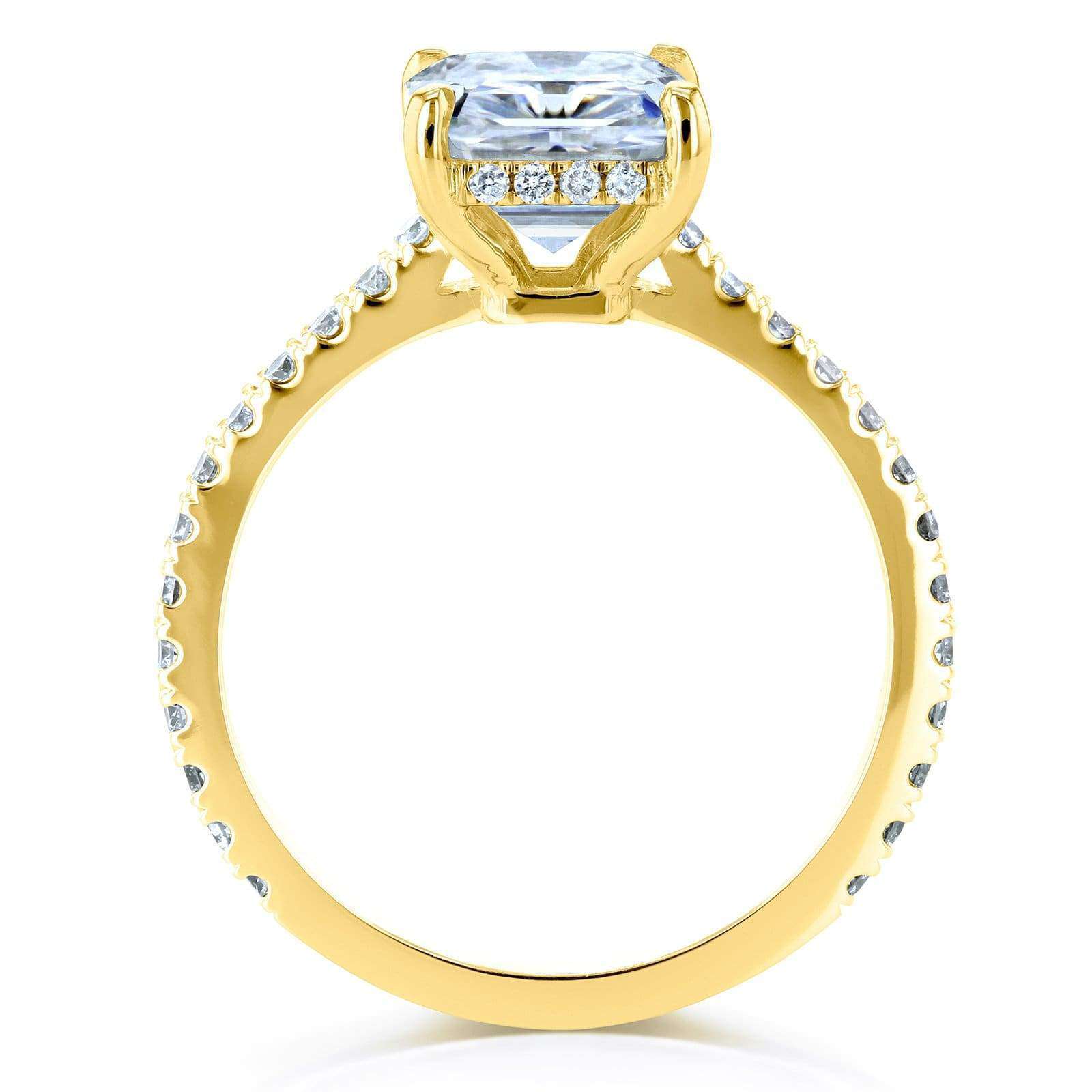 3.1 Carat Moissanite Radiant Drop Halo Tully Ring