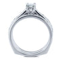 Kobelli Emerald Moissanite and Diamond European Shank Trellis Bridal Set 1 1/6 CTW 14k White Gold, 3 Piece