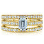 Kobelli Emerald Moissanite and Diamond European Shank Trellis Bridal Set 1 1/6 CTW 14k Yellow Gold, 3 Piece