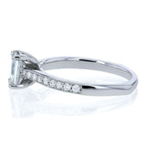 Kobelli Emerald Moissanite (DEF) and Diamond Vintage Trellis Engagement Ring 3/4 CTW 14k White Gold