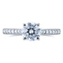 Kobelli Round Moissanite (DEF) and Diamond Vintage Trellis Engagement Ring 1 1/5 CTW 14k White Gold