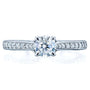Kobelli Round Moissanite and Diamond Square Shank Trellis Engagement Ring 5/8 CTW 14k White Gold (DEF/VS, GH/I)