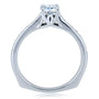 Kobelli Round Moissanite and Diamond Square Shank Trellis Engagement Ring 5/8 CTW 14k White Gold (DEF/VS, GH/I)