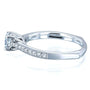 Kobelli Round Moissanite and Diamond Square Shank Trellis Engagement Ring 5/8 CTW 14k White Gold (DEF/VS, GH/I)
