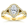 pear halo in yellow gold