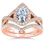 Pear Halo in Rose Gold