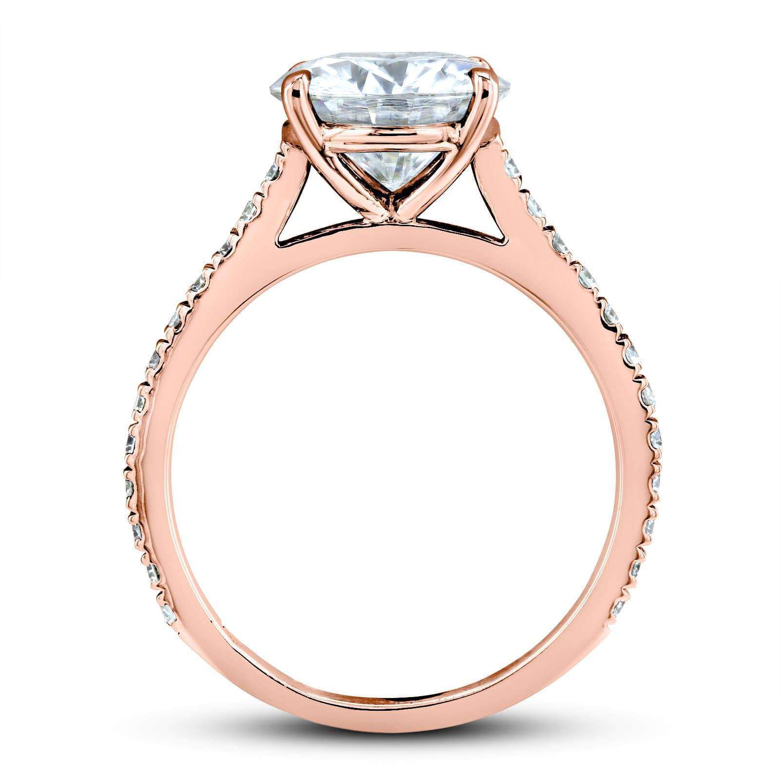 Kobelli Basket Cathedral 9mm Moissanite and Diamond Ring 14k Rose Gold