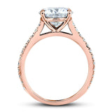 Kobelli Basket Cathedral 9mm Moissanite e anel de diamante em ouro rosa 14k
