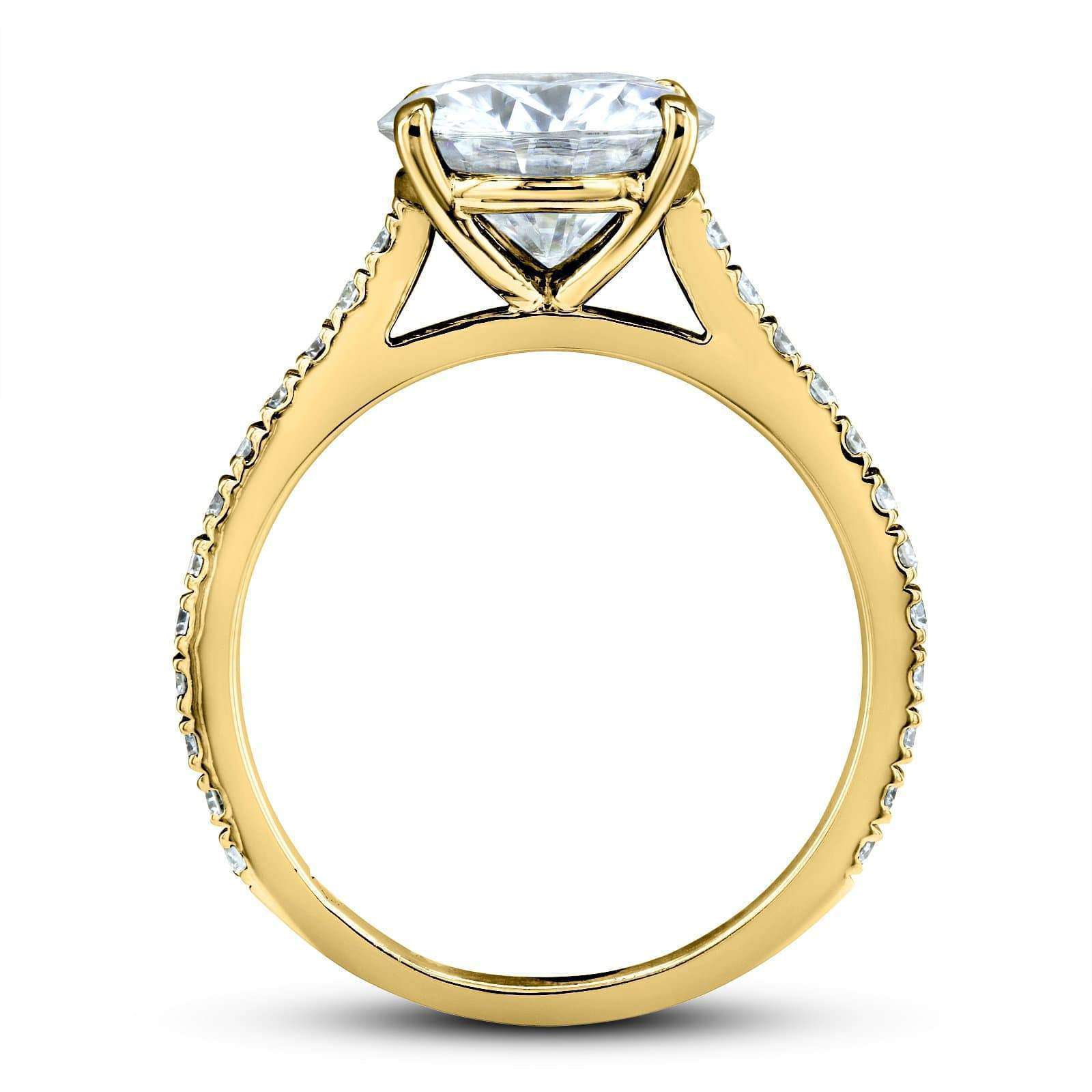 Kobelli Basket Cathedral 9mm Moissanite and Diamond Ring 14k Yellow Gold